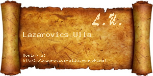 Lazarovics Ulla névjegykártya